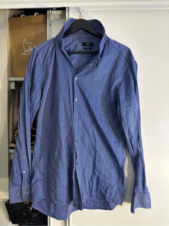 Boss Other - BOSS Men’s Blue Textured Long-Sleeve Dress Shirt